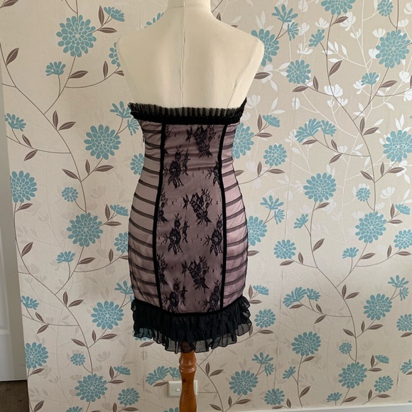 Elle Zeitoune Dress Strapless Corset Black Lace Size 6 - Picture 6 of 9